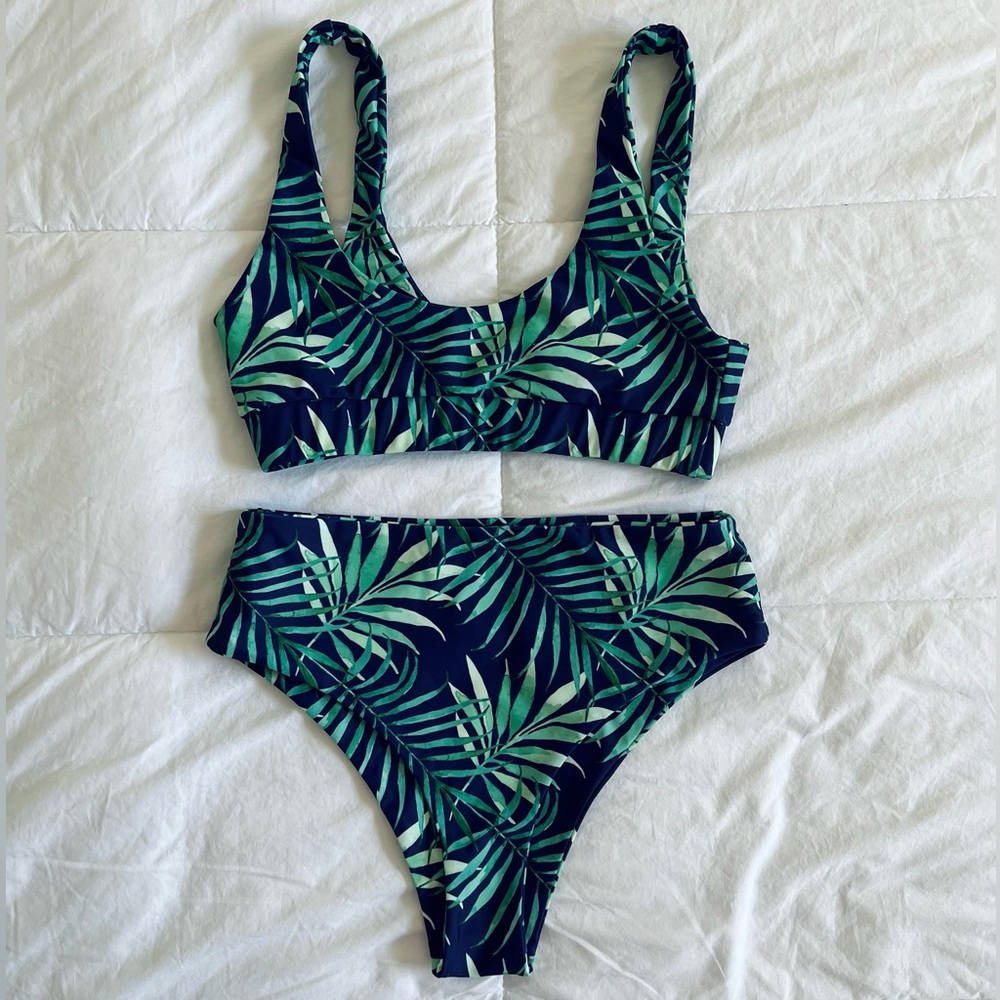 BIKINI SMALL BLUE AND GREEN VAYA ISLAND WITH FLOWER PRINTS